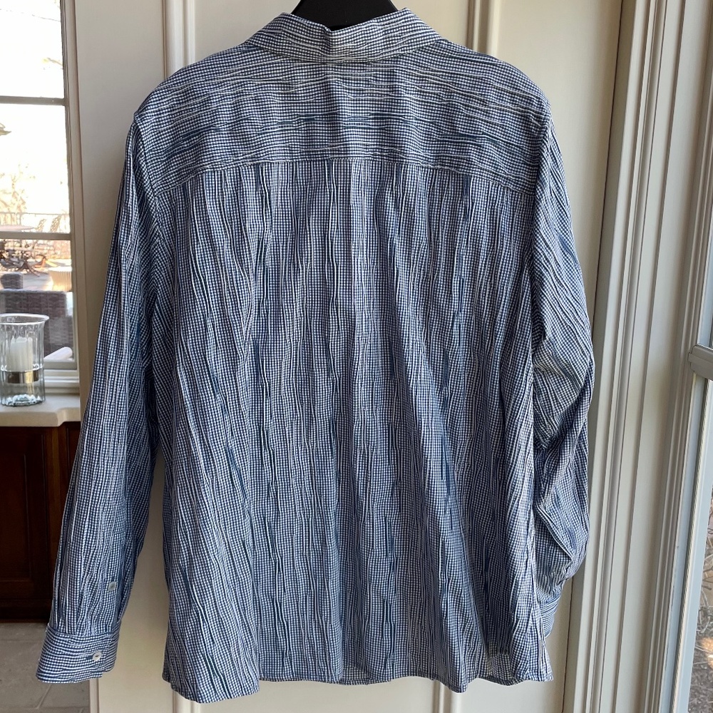 The Hampton Crinkle Mini Check Shirt by Foxcroft - Picture 5 of 6